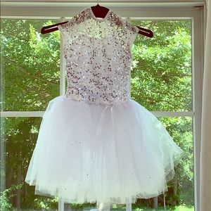 Silver Bells Ballet recital dress and corsage